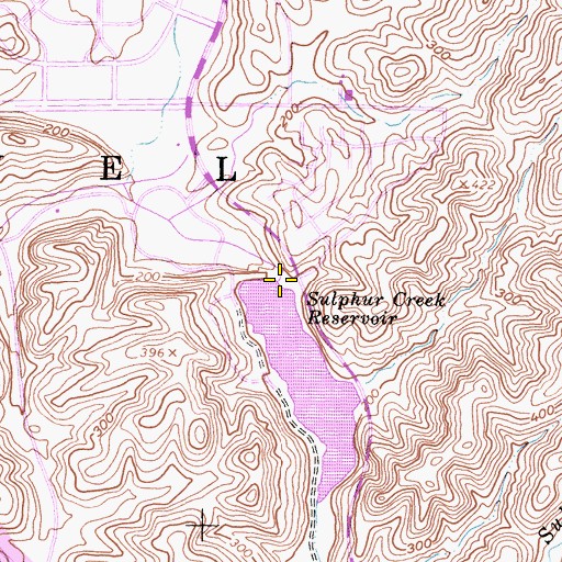 Topographic Map of Sulphur Creek 1039 Dam, CA