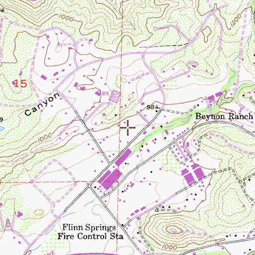 Topographic Map of Blossom Valley Reservoir 1060 Dam, CA