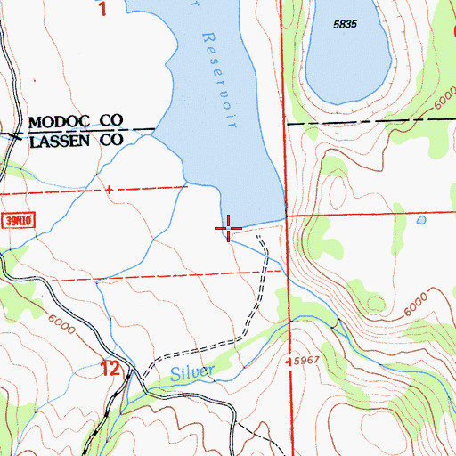 Topographic Map of Sworinger 1257 Dam, CA