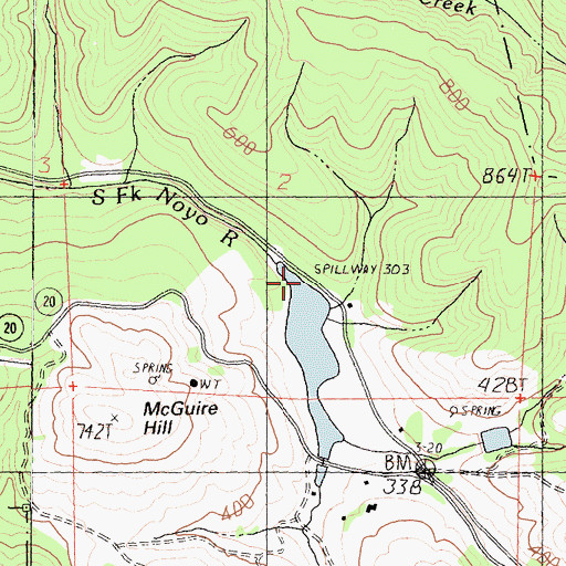 Topographic Map of McGuire 1386 Dam, CA