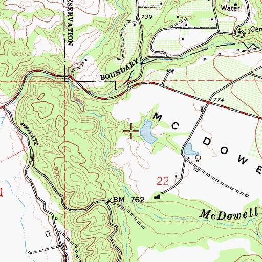 Topographic Map of Crawford Ranch 1387 Dam, CA
