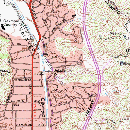 Topographic Map of East Glorietta 5-009 Dam, CA