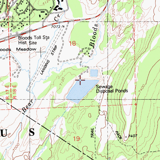 Topographic Map of Bear Valley S H 1088 Dam, CA