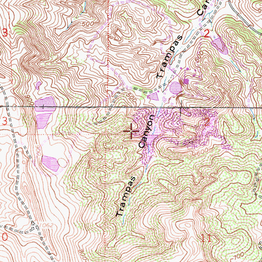 Topographic Map of Trampas Canyon 1795-006 Dam, CA