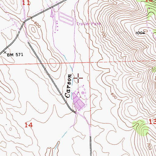 Topographic Map of Carson Creek Watershed Reservoir, CA