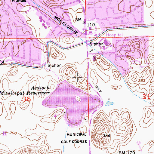 Topographic Map of Contra Loma Dam, CA