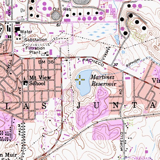 Topographic Map of Martinez Dam, CA