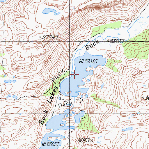 Topographic Map of Buck Lake, CA