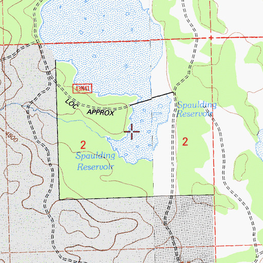 Topographic Map of Spaulding Reservoir, CA
