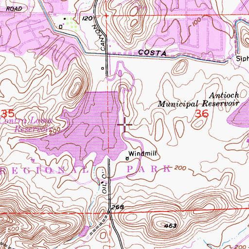Topographic Map of Contra Loma Dike Number 2 Dam, CA
