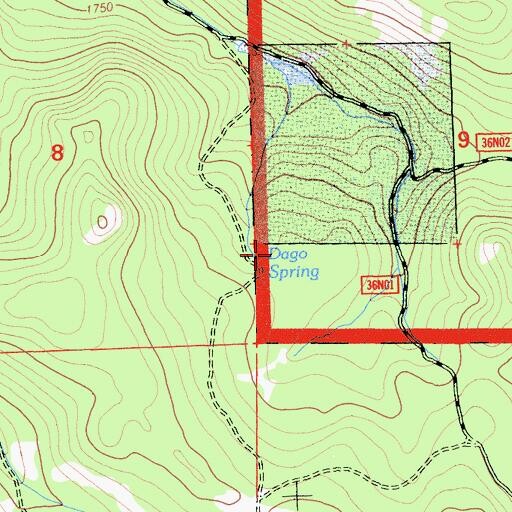 Topographic Map of Italian Spring, CA