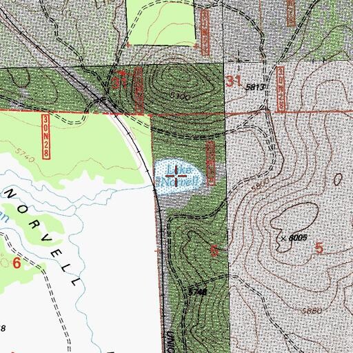Topographic Map of Lake Norvell, CA