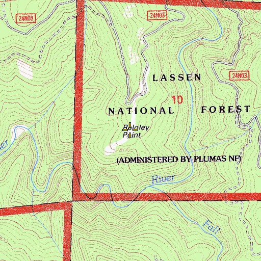 Topographic Map of Robley Point, CA