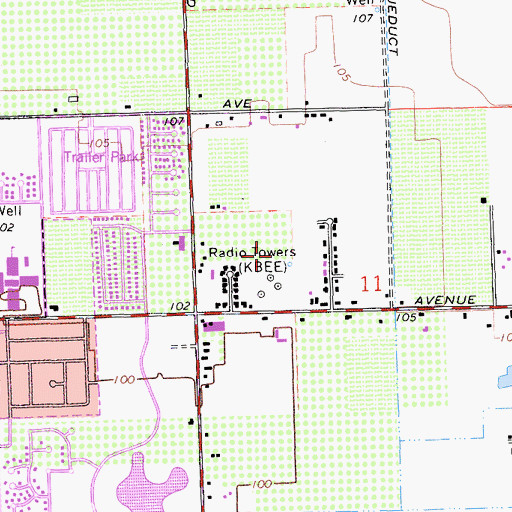 Topographic Map of KOOK-AM (Modesto), CA