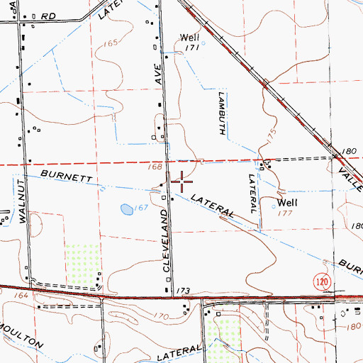 Topographic Map of KPLA-AM (Riverbank), CA