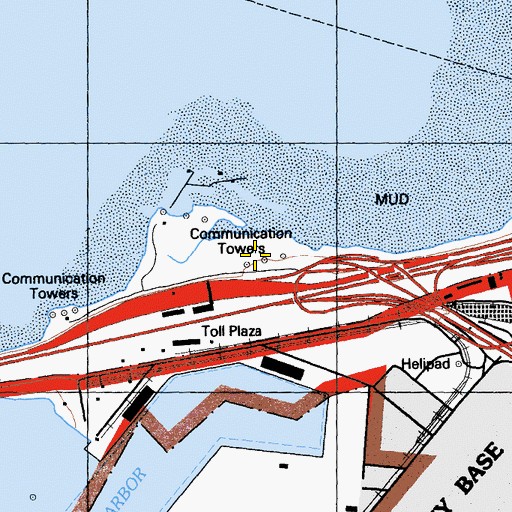 Topographic Map of KOFY-AM (San Mateo), CA