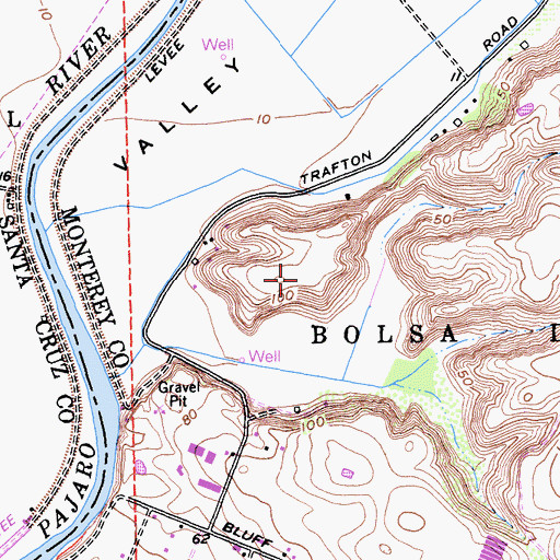 Topographic Map of KOQI-AM (Soquel), CA