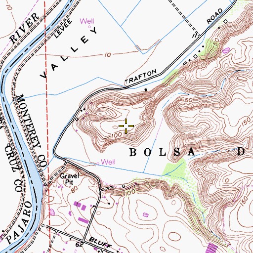 Topographic Map of KOQI-AM (Soquel), CA
