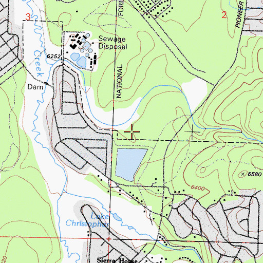 Topographic Map of KTHO-AM (South Lake Tahoe), CA