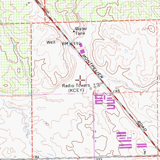 Topographic Map of KMIX-AM (Turlock), CA