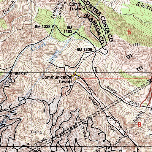Topographic Map of KPFA-FM (Berkeley), CA