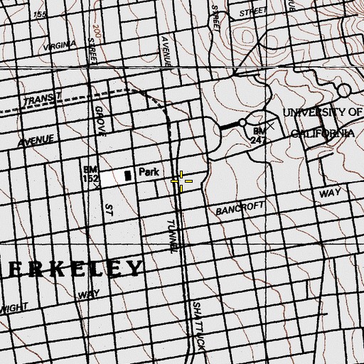 Topographic Map of KPFB-FM (Berkeley), CA