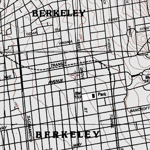 Topographic Map of KPFB-FM (Berkeley), CA