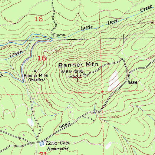 Topographic Map of KNCO-FM (Grass Valley), CA
