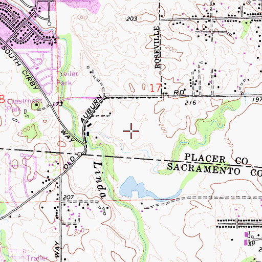 Topographic Map of KRXQ-FM (Roseville), CA