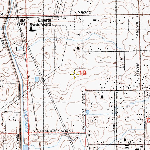 Topographic Map of KAER-FM (Sacramento), CA