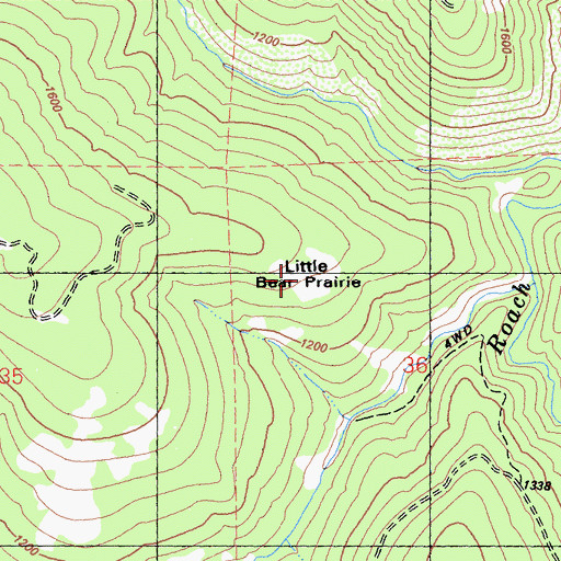 Topographic Map of Little Bear Prairie, CA