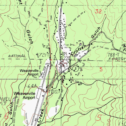Topographic Map of Croften Gulch, CA