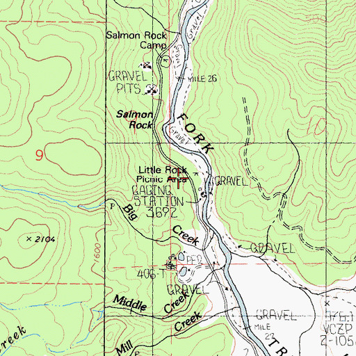 Topographic Map of Little Rock Picnic Area, CA