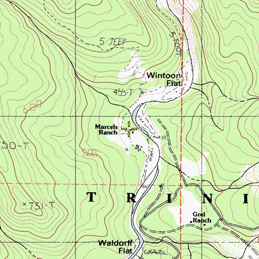 Topographic Map of Marcels Ranch, CA