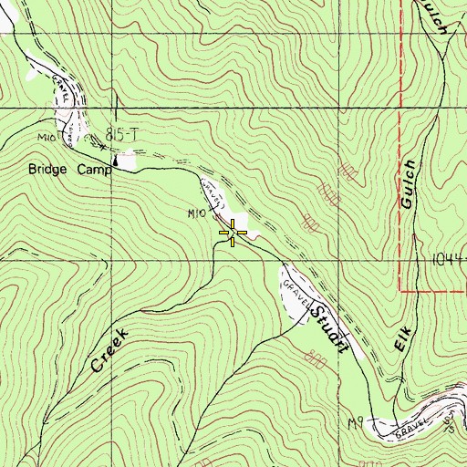 Topographic Map of Sawmill Creek, CA