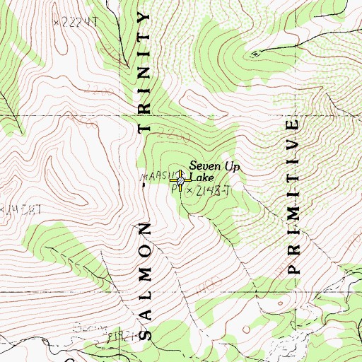 Topographic Map of Seven Up Lake, CA
