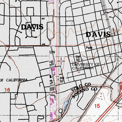 Topographic Map of A Street Intramural Field, CA