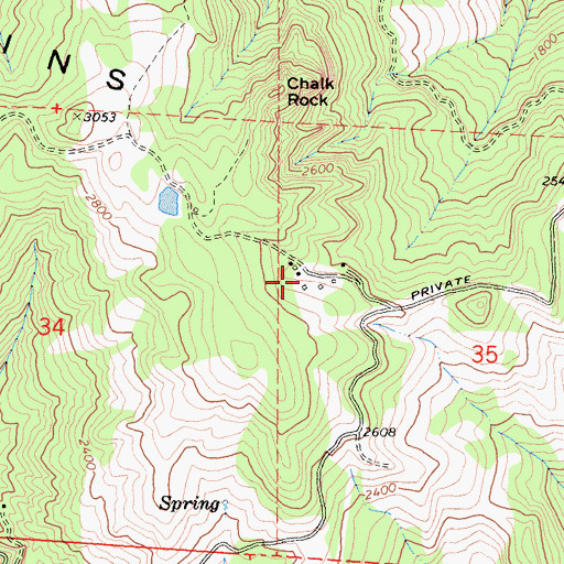 Topographic Map of Barnwell Ranch, CA