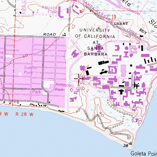 Topographic Map of Snidecor Hall, CA