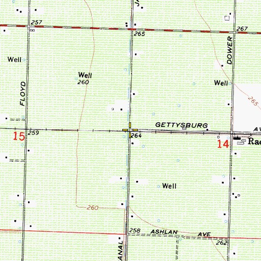 Topographic Map of Dickerson (historical), CA