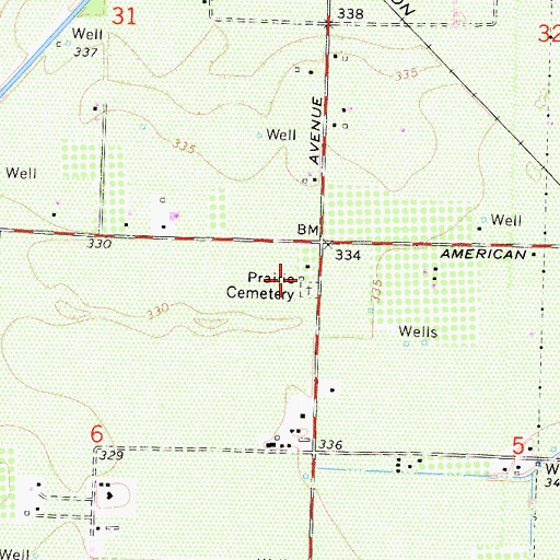 Topographic Map of Prairie School (historical), CA