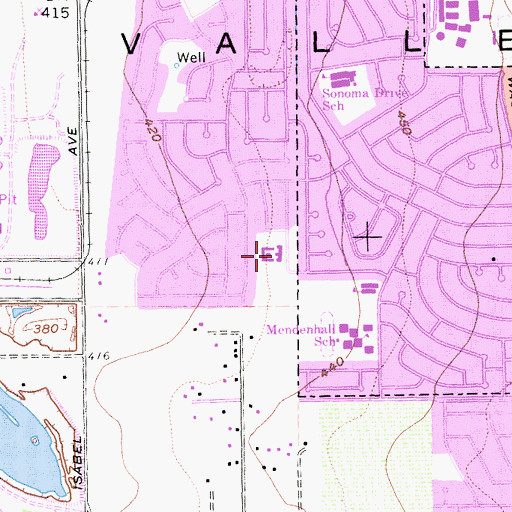 Topographic Map of Emma C Smith Elementary School, CA