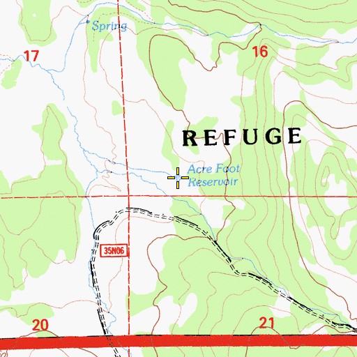 Topographic Map of Acre Foot Reservoir, CA