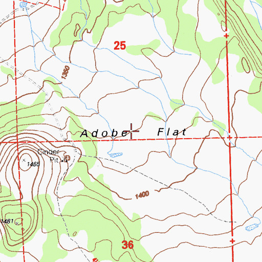 Topographic Map of Adobe Flat, CA