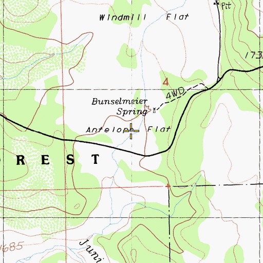 Topographic Map of Antelope Flat, CA