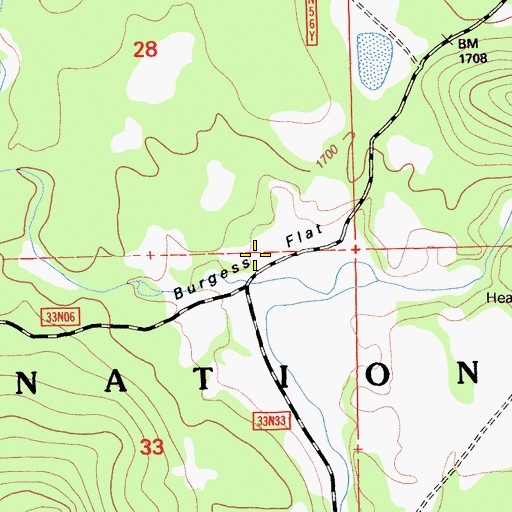 Topographic Map of Burgess Flat, CA