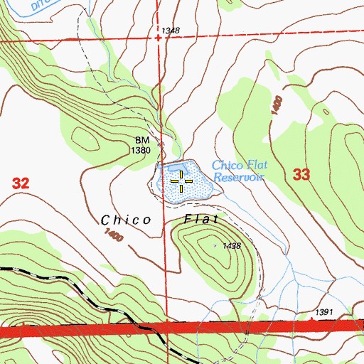 Topographic Map of Chico Flat Reservoir, CA