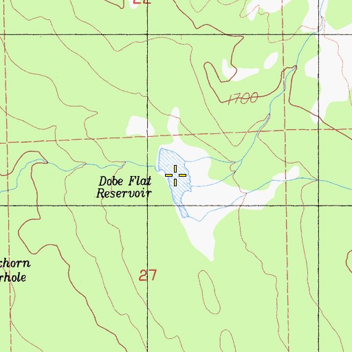 Topographic Map of Dobe Flat Reservoir, CA