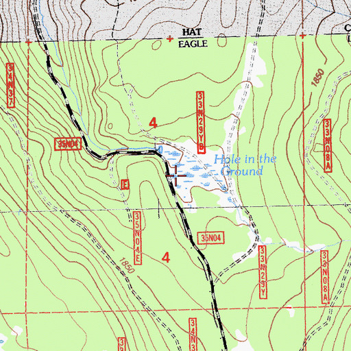 Topographic Map of Hole in the Ground, CA