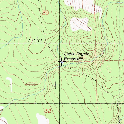 Topographic Map of Little Coyote Reservoir, CA